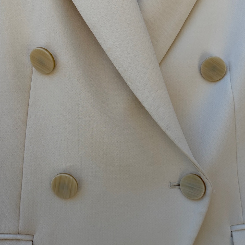 Theory Cream Double-Breasted Blazer and Pants Set - Picture 8 of 9